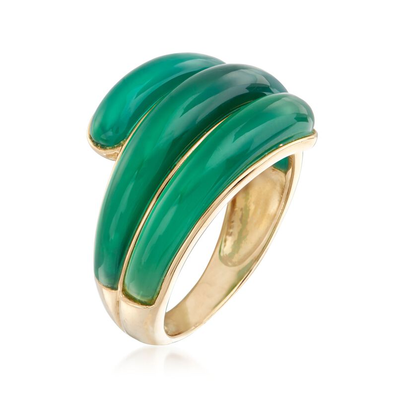 14kt Yellow Gold Green Chalcedony Ring image number 2