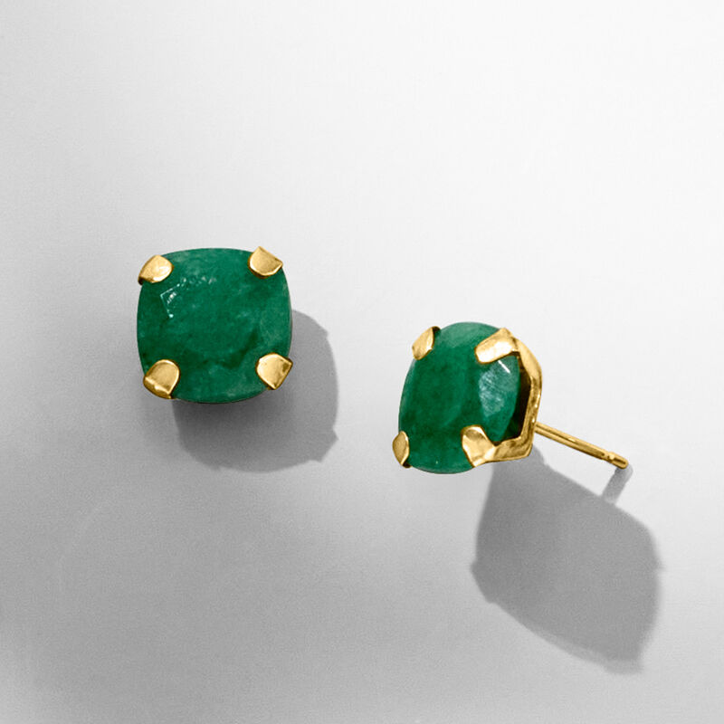 3.60 ct. t.w. Emerald Martini Stud Earrings in 14kt Yellow Gold image number 4