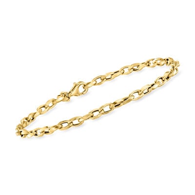 Italian 3mm 10kt Yellow Gold Twisted Cable-Chain Bracelet