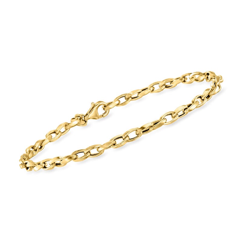 Italian 3mm 10kt Yellow Gold Twisted Cable-Chain Bracelet image number 0