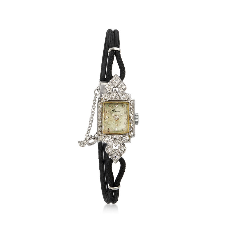C. 1950 Vintage Croton Women's 14mm Mechanical Watch in 14kt White Gold image number 0