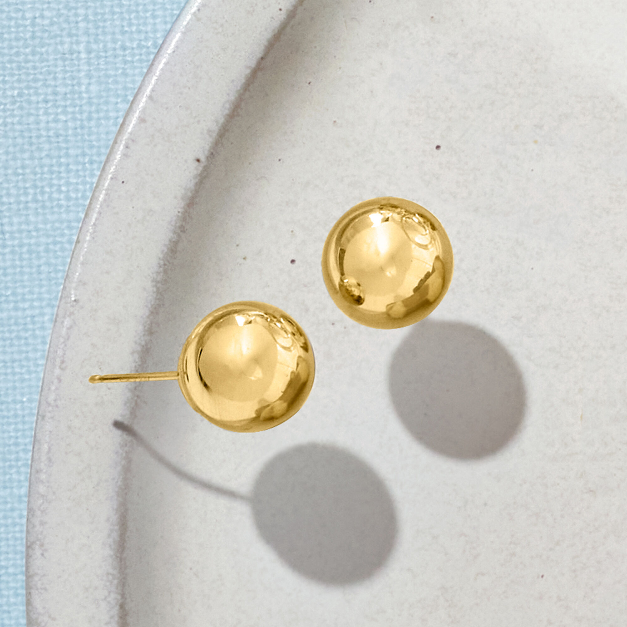 White gold ball stud earrings 10mm 2025