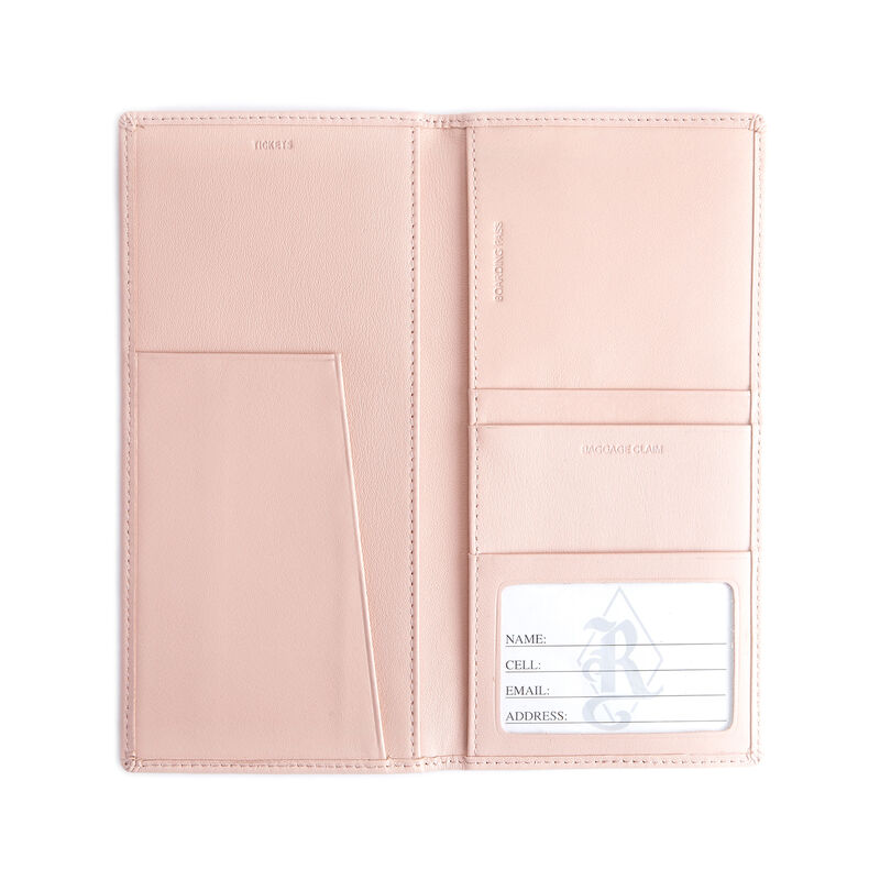 Royce Pink Leather Personalized Rfid-Blocking Travel Document Case image number 0