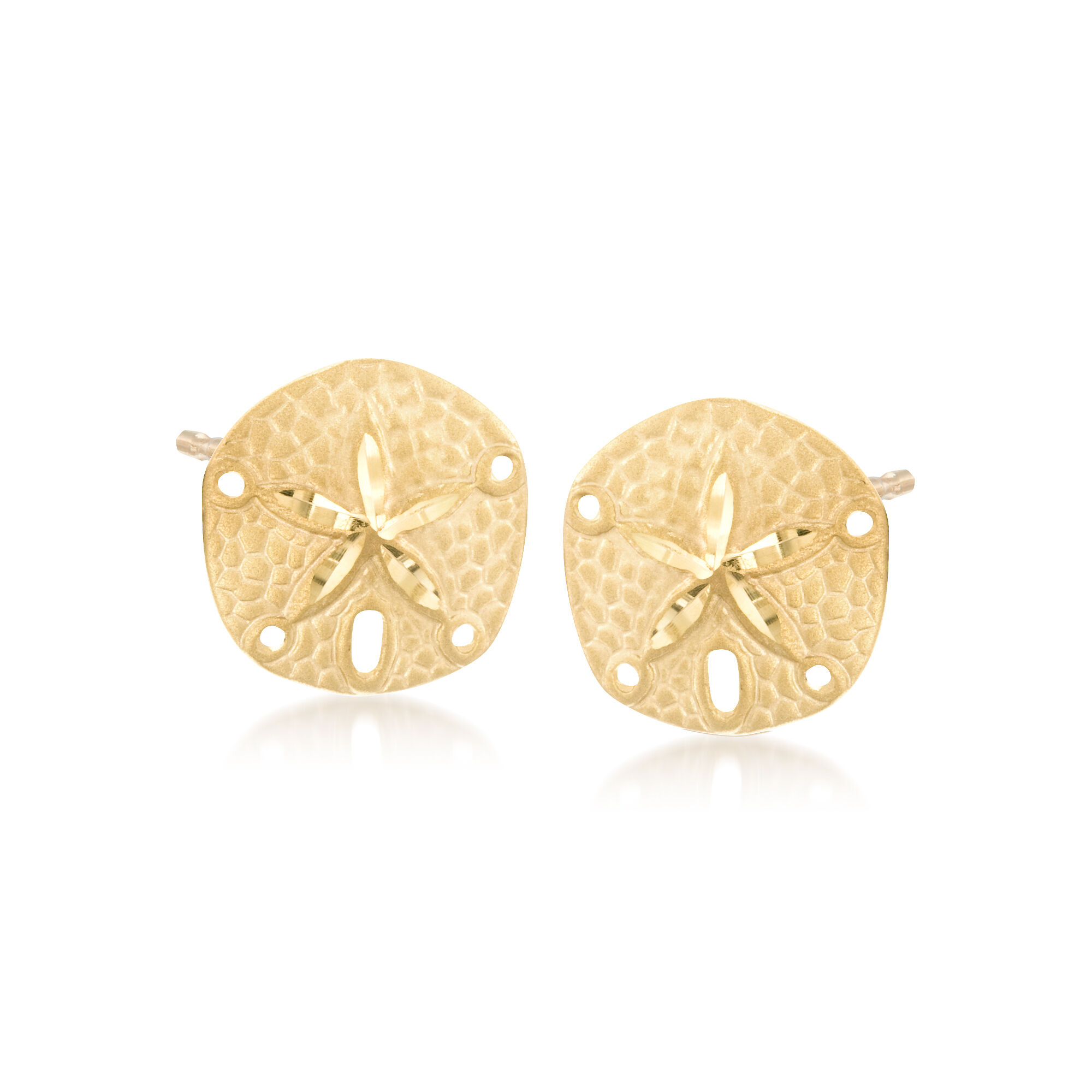 14kt Yellow Gold Sand Dollar Earrings
