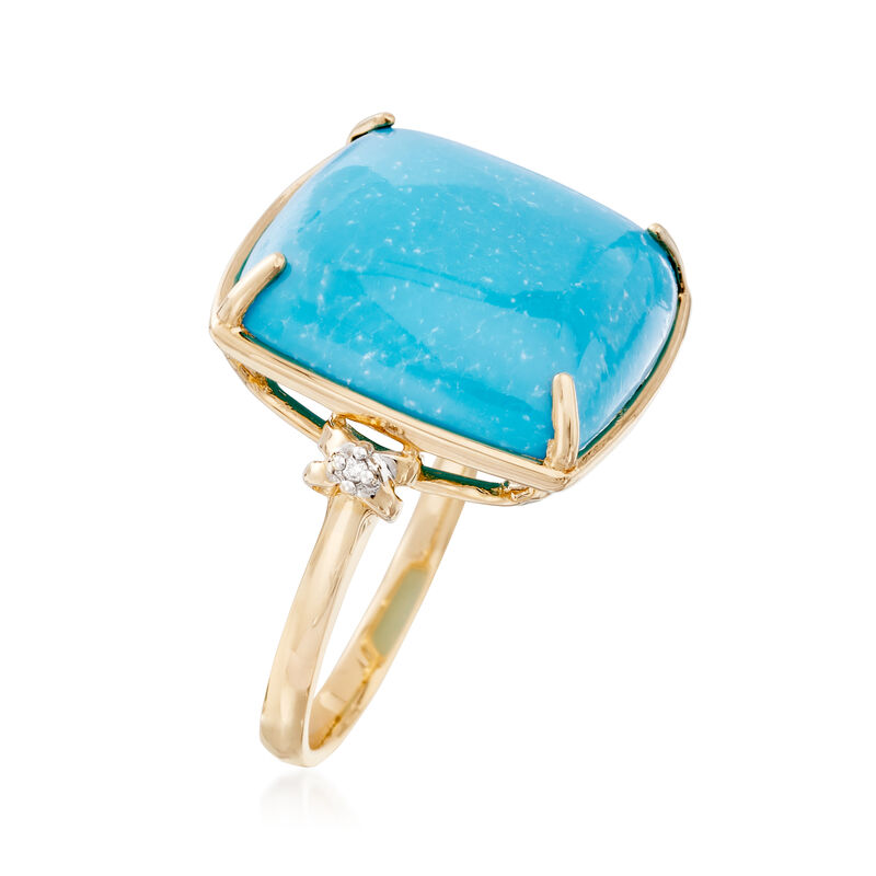 Turquoise Ring in 14kt Yellow Gold image number 2
