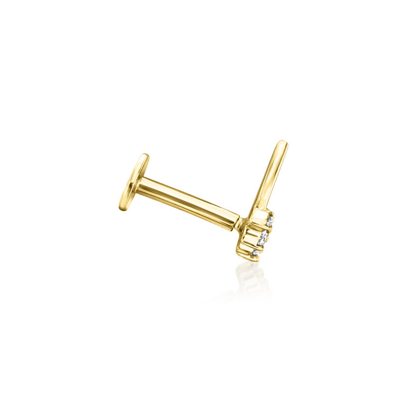 .10 ct. t.w. Lab-Grown Diamond Horseshoe Flat-Back Stud Earrings in 14kt Yellow Gold  image number 4
