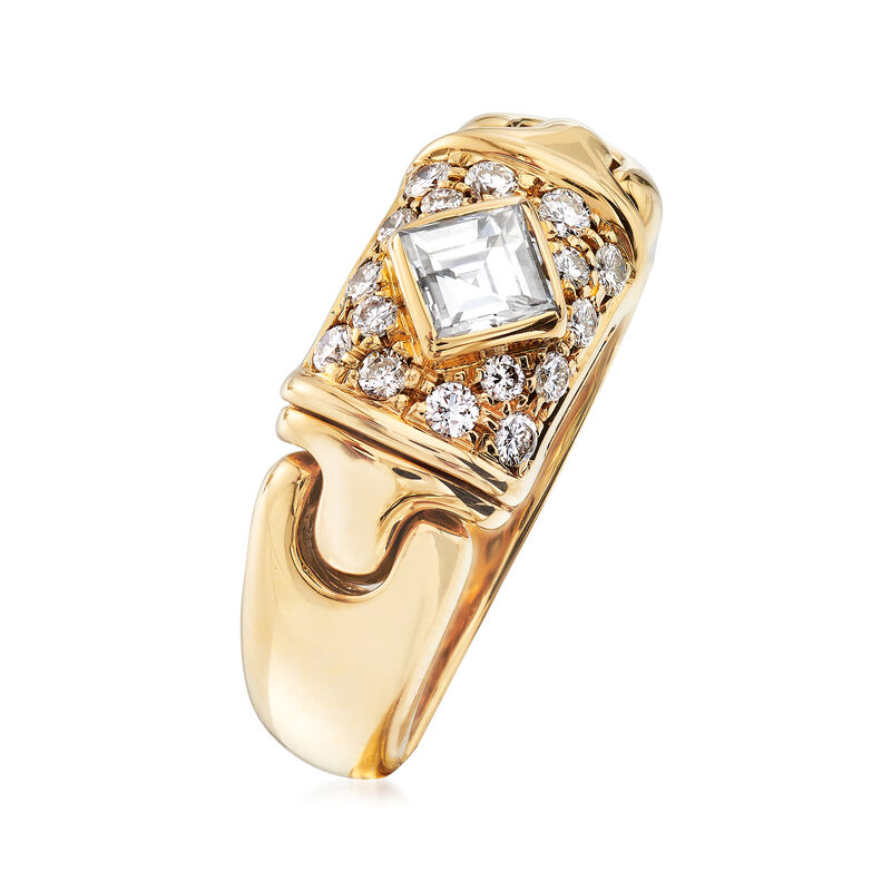 C. 1980 Vintage Bulgari .59 ct. t.w. Diamond Ring in 18kt Yellow Gold. Size 5 image number 2