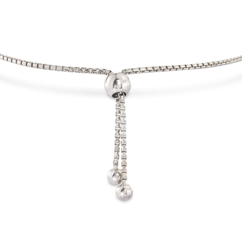 Italian Sterling Silver Square Bead Bolo Bracelet image number 2