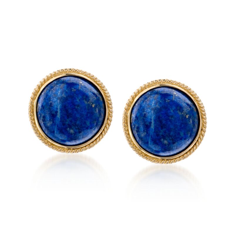 Lapis Dome Earrings in 14kt Gold Over Sterling Silver image number 0