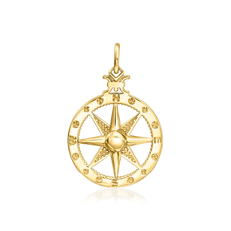 10kt Yellow Gold Compass Pendant  image number 1