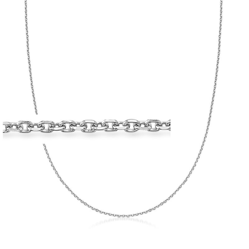 Italian 1mm Platinum Cable-Chain Necklace image number 0