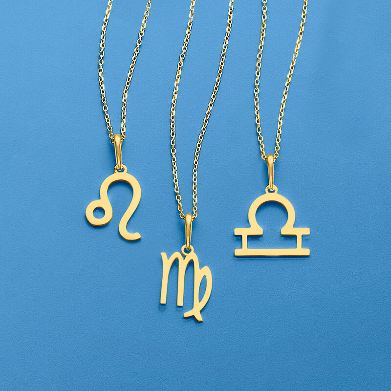 14kt Yellow Gold Zodiac Sign Pendant Necklace image number 2