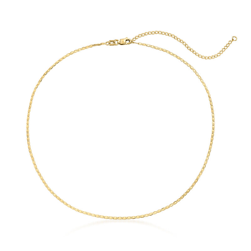 14kt Yellow Gold Lumachina-Chain Choker Necklace. 13&quot; image number 1