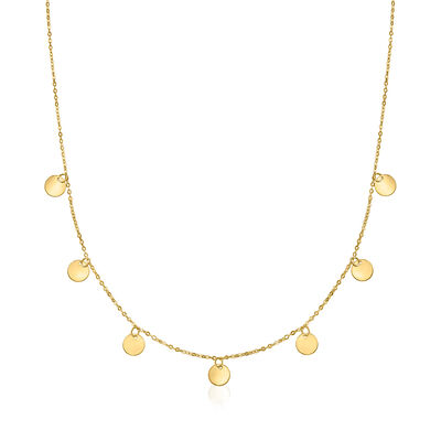 Italian 14kt Yellow Gold Multi-Circle Necklace