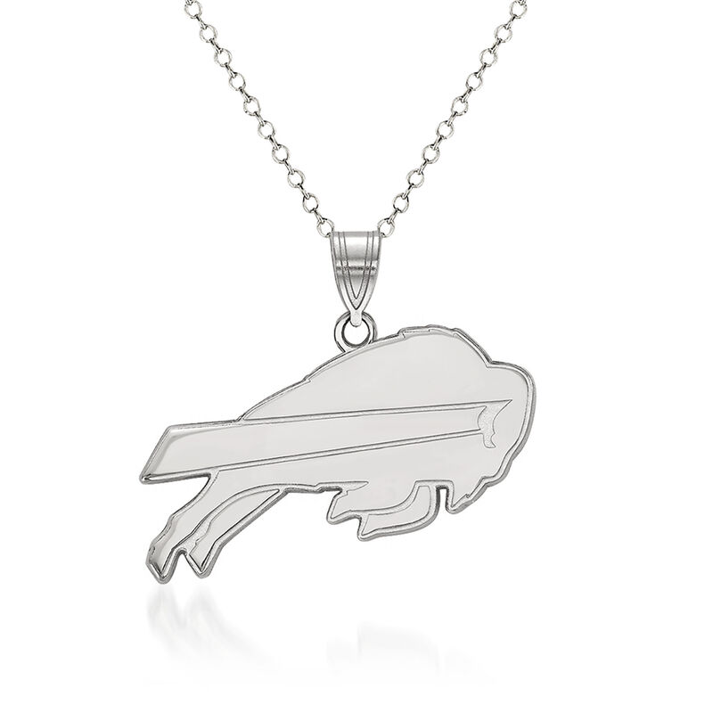 Sterling Silver NFL Buffalo Bills Large Pendant Necklace. 18&quot; image number 0