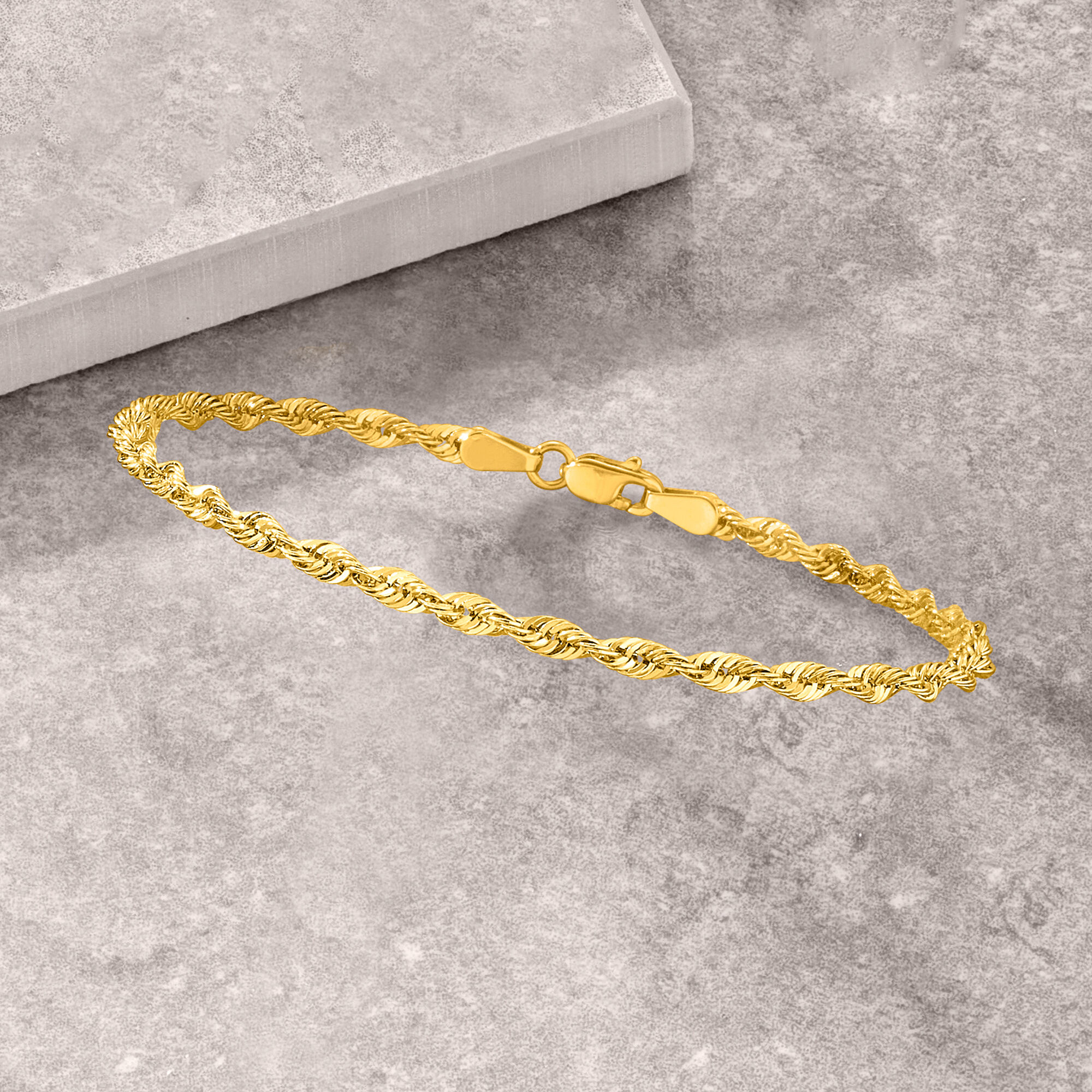 2.6mm 14kt Yellow Gold Rope-Chain Bracelet | Ross Simons