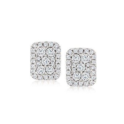 1.00 ct. t.w. Lab-Grown Diamond Rectangular Cluster Earrings in Sterling Silver