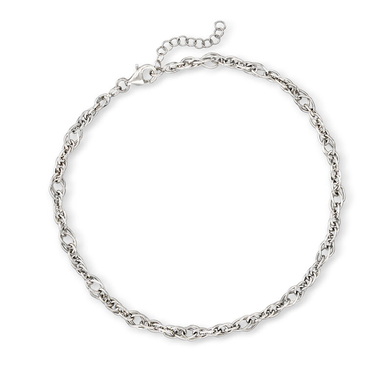 Sterling Silver Jewelry Set: Three Anklets. 9&quot; image number 3