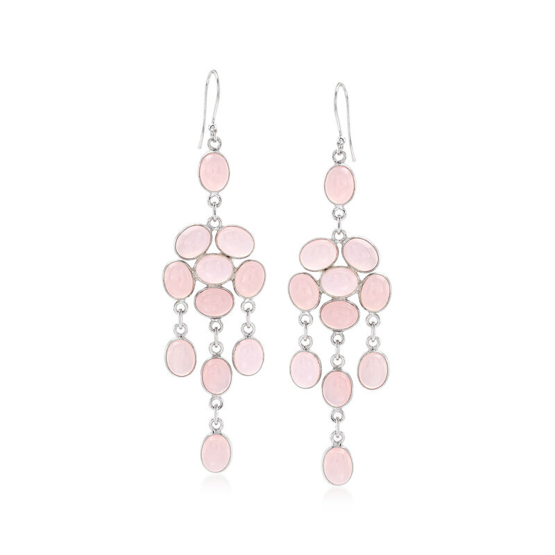 Pink Chalcedony Chandelier Earrings in Sterling Silver image number 0