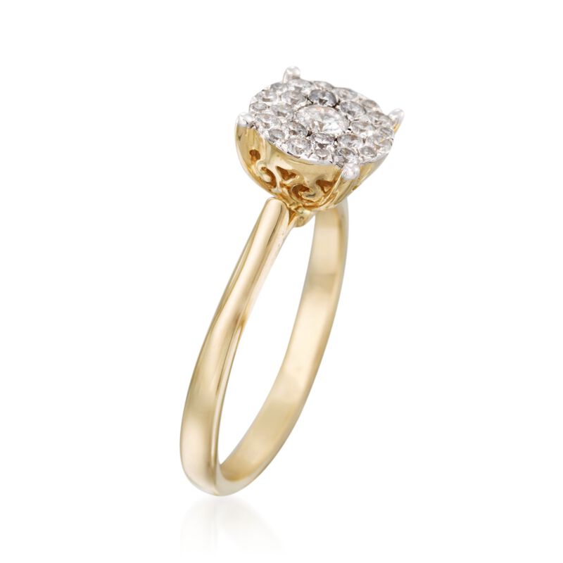 .50 ct. t.w. Pave Diamond Cluster Ring in 14kt Yellow Gold image number 2