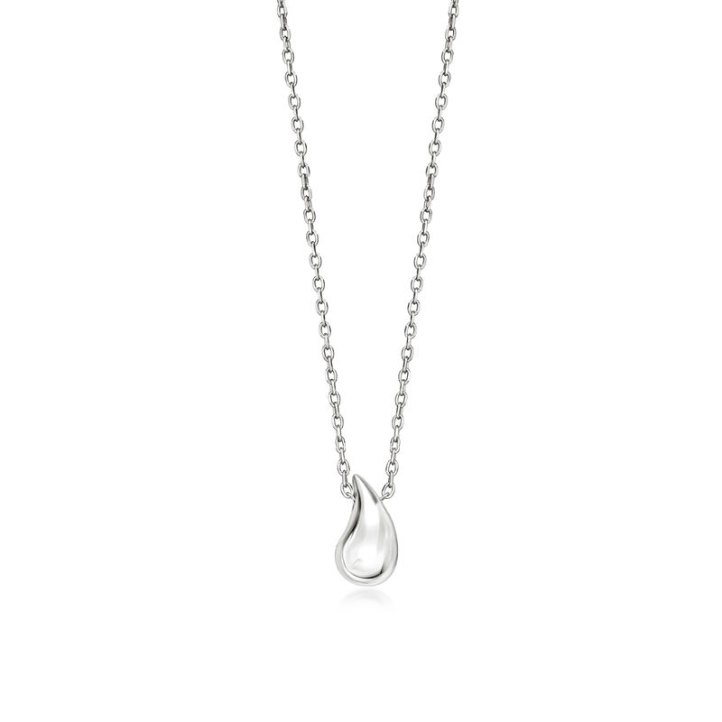 Italian Sterling Silver Jewelry Set: Teardrop Earrings and Necklace. 18&quot; image number 3