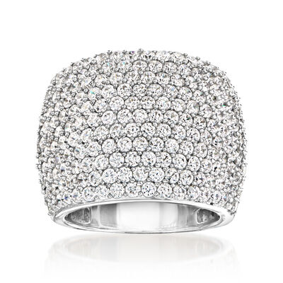 3.60 ct. t.w. Pave CZ Wide Ring in Sterling Silver