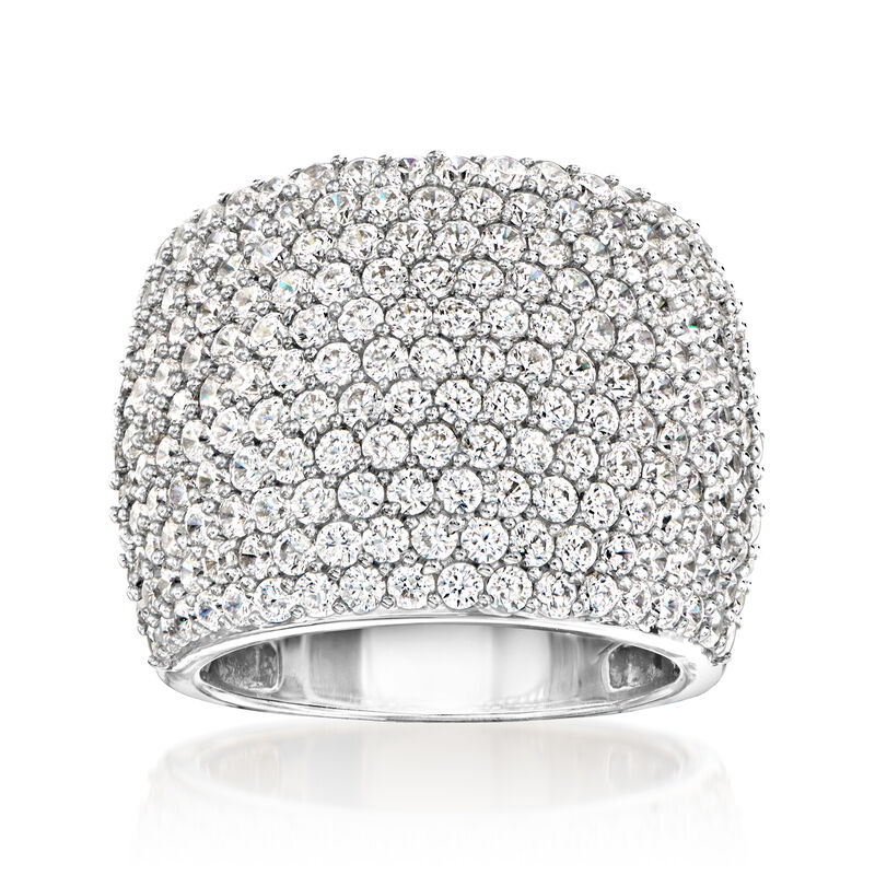 3.60 ct. t.w. Pave CZ Wide Ring in Sterling Silver image number 0