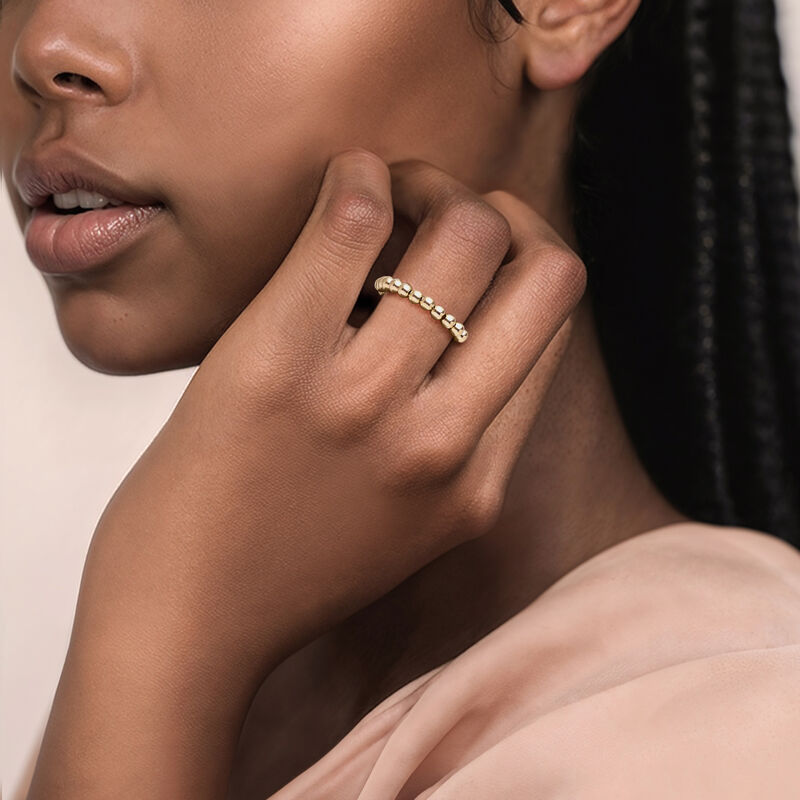 3mm 10kt Yellow Gold Bead Stretch Ring image number 1