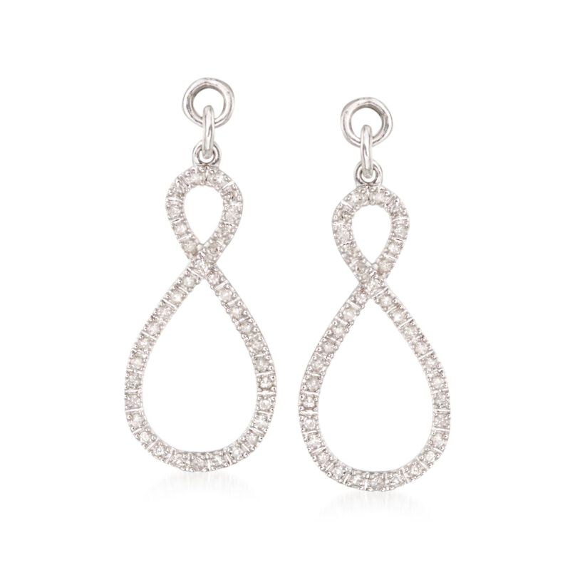 .25 ct. t.w. Diamond Abstract Infinity Earring Jackets in Sterling Silver image number 0