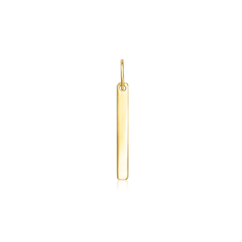 Italian 14kt Yellow Gold Linear Bar Charm  image number 1