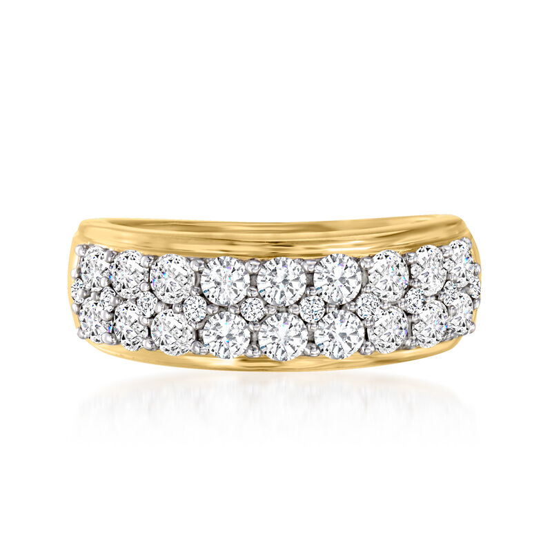 1.00 ct. t.w. Diamond Multi-Row Ring in 14kt Yellow Gold image number 3