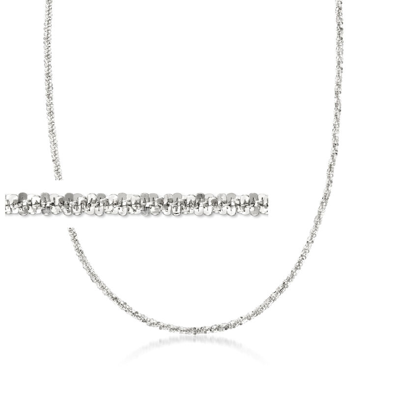 Italian 2mm Sterling Silver Crisscross-Chain Necklace image number 0
