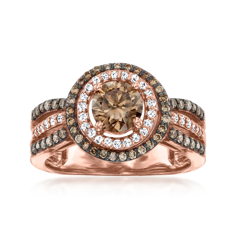 Le Vian 1.43 ct. t.w. Chocolate and Vanilla Diamond Ring in 14kt Strawberry Gold. Size 7 image number 0