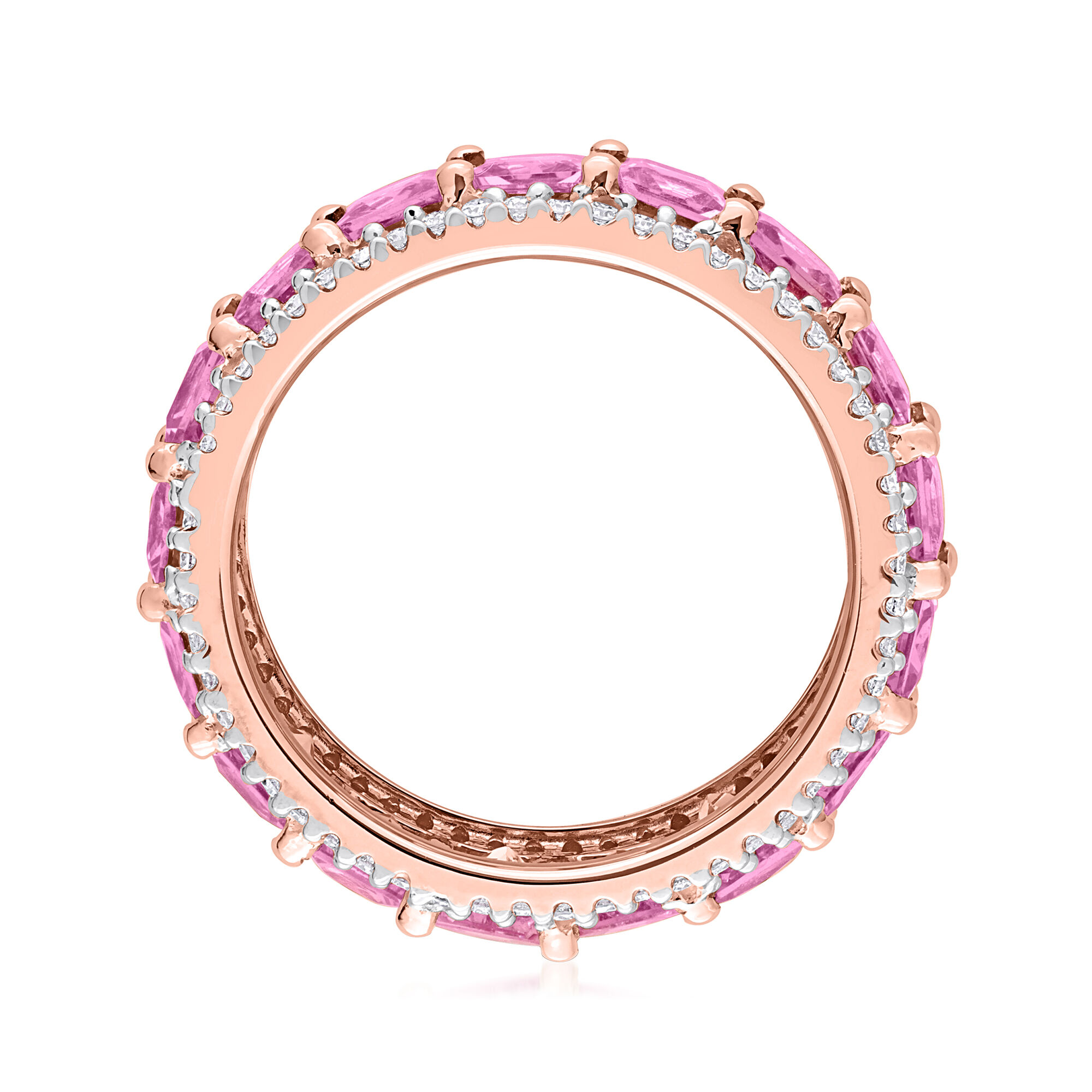 5.75 ct. t.w. Pink Sapphire and .64 ct. t.w. Diamond Eternity Band