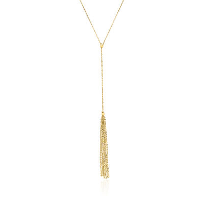 Italian 14kt Yellow Gold Tassel Y-Necklace