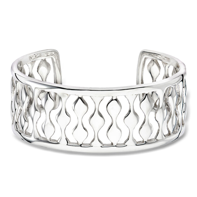 Zina Sterling Silver Droplets Cuff Bracelet. 7" image number 0