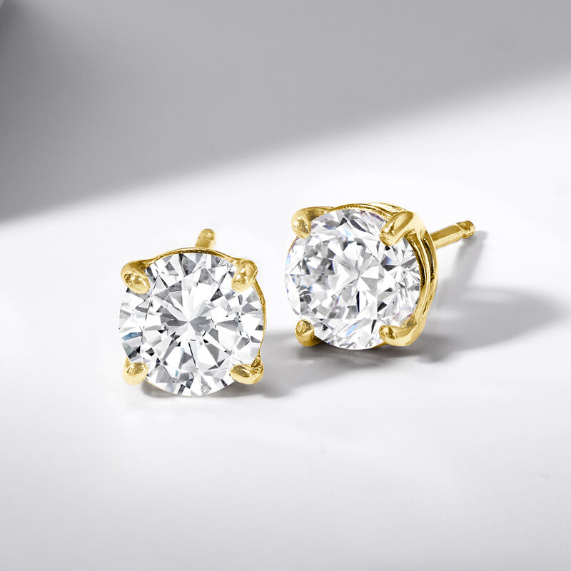1.50 ct. t.w. Diamond Stud Earrings in 14kt Yellow Gold image number 3