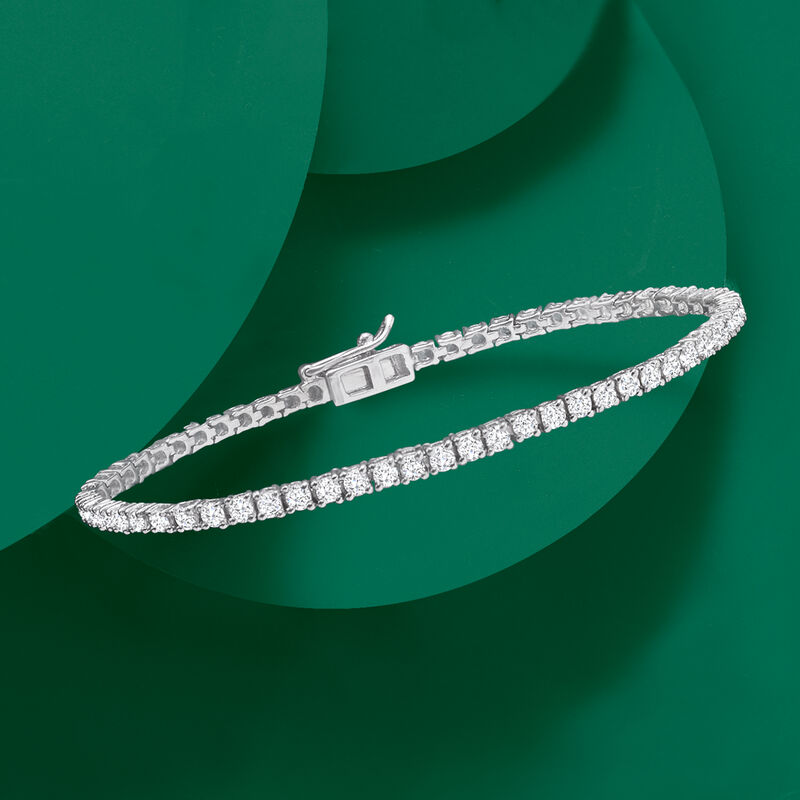 4.70 ct. t.w. White Topaz Tennis Bracelet in Sterling Silver image number 2
