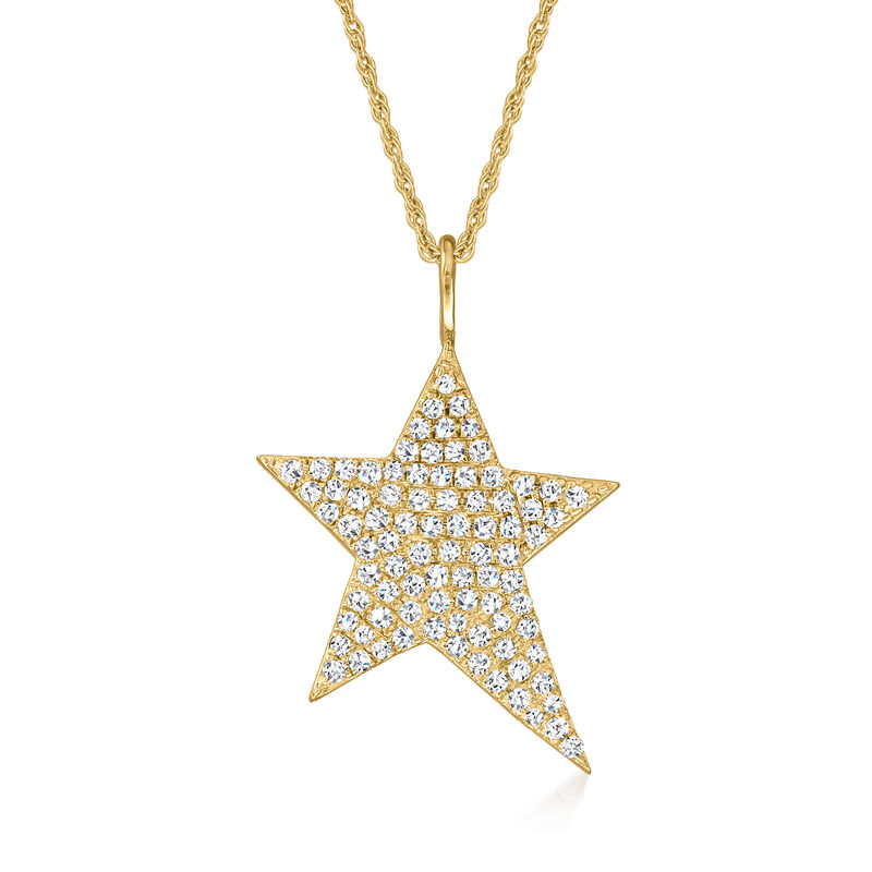 .55 ct. t.w. Diamond Star Pendant Necklace in 14kt Yellow Gold image number 0
