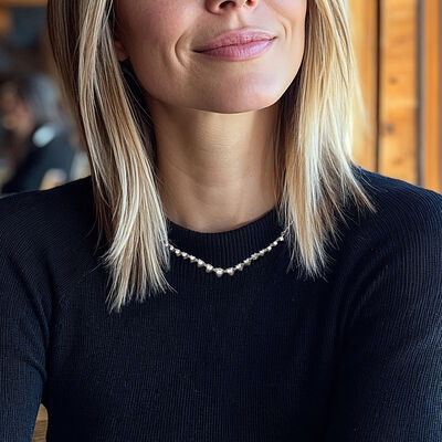 2.00 ct. t.w. Graduated CZ Necklace in Sterling Silver