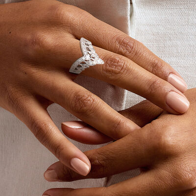 C. 1980 Vintage .80 ct. t.w. Diamond Ring in 14kt White Gold