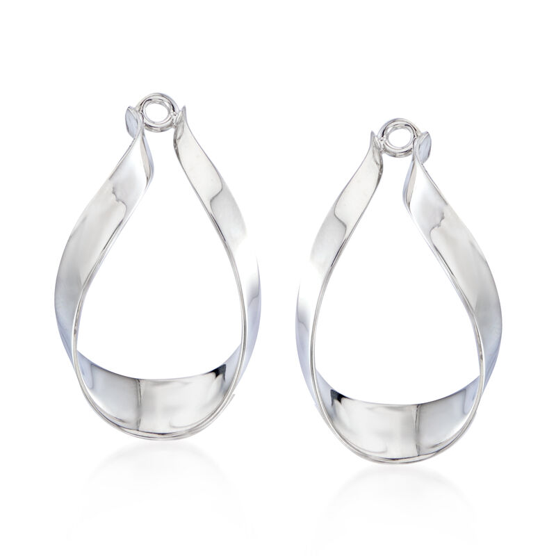 Sterling Silver Ribbon Drop Earring Jackets image number 2