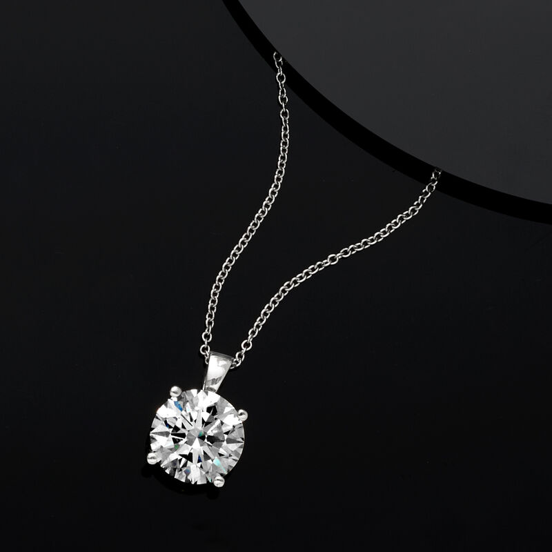 3.00 Carat Lab-Grown Diamond Solitaire Necklace in 14kt White Gold image number 4