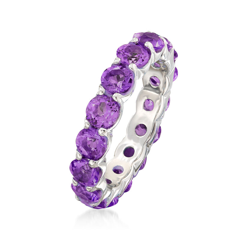 3.30 ct. t.w. Amethyst Eternity Band in Sterling Silver image number 2