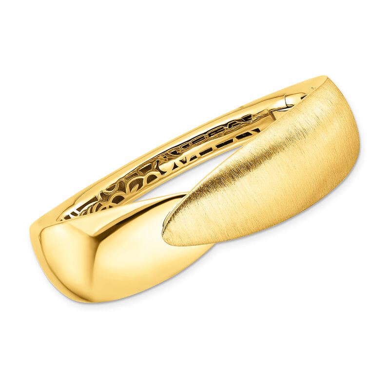 Italian 18kt Yellow Gold Crisscross Cuff Bracelet. 7&quot; image number 0
