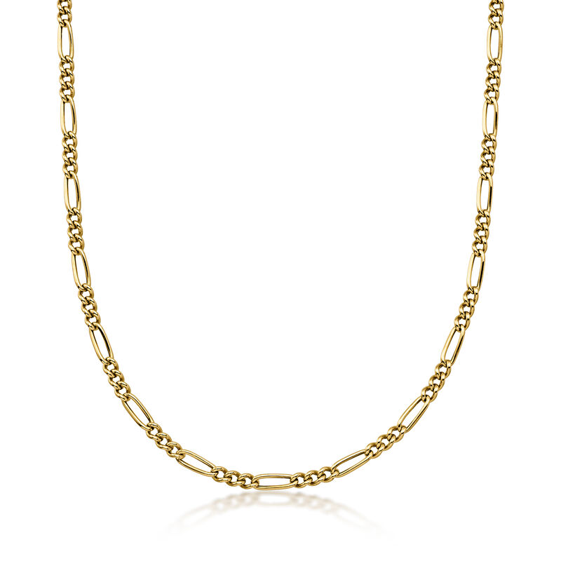 C. 2000 Vintage 3.5mm 14kt Yellow Gold Figaro-Link Necklace. 18.5" image number 0