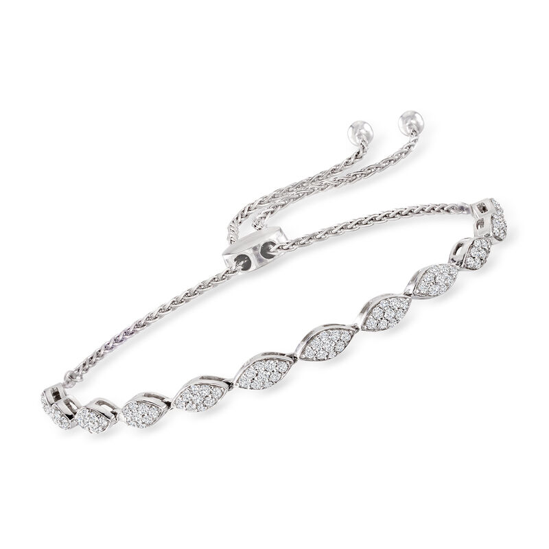 1.00 ct. t.w. Diamond Bolo Bracelet in Sterling Silver image number 0