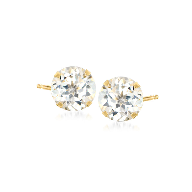 4.50 ct. t.w. White Topaz Martini Stud Earrings in 14kt Yellow Gold image number 0