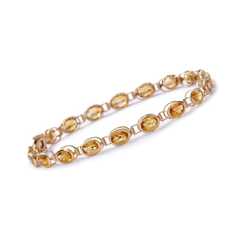 7.90 ct. t.w. Bezel-Set Citrine Bracelet in 14kt Yellow Gold. 7&quot; image number 0
