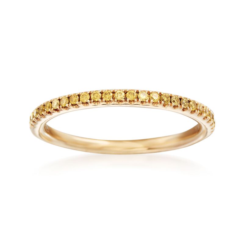 Henri Daussi .15 ct. t.w. Yellow Diamond Wedding Ring in 14kt Yellow Gold image number 0